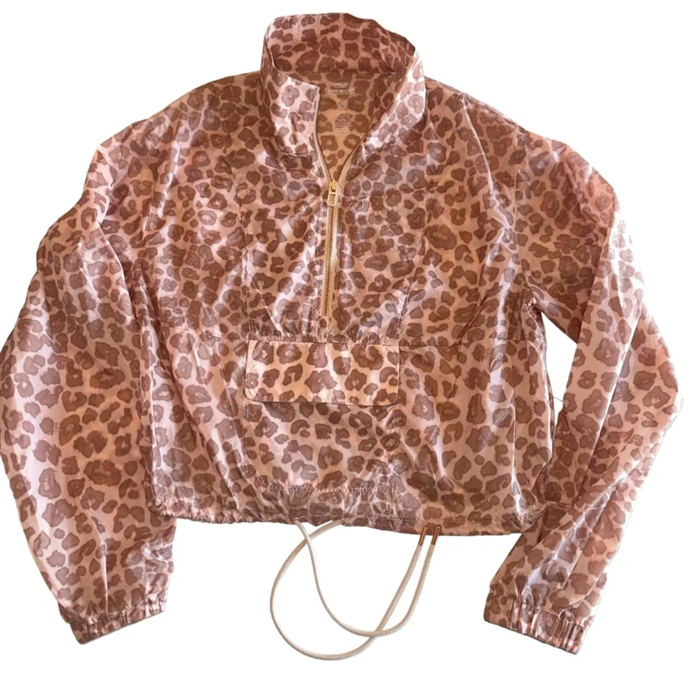 GOOD AMERICAN Leopard Jacket Windbreaker
Rose Gold Pink Brown 2 Pullover Small - Picture 5 of 14